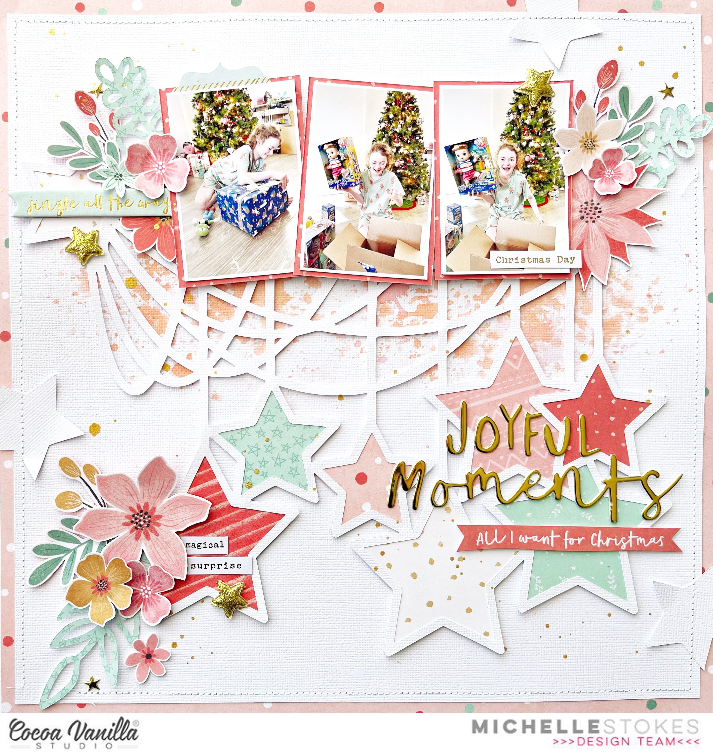 Christmas Scrapbook Layout - Golden Moments